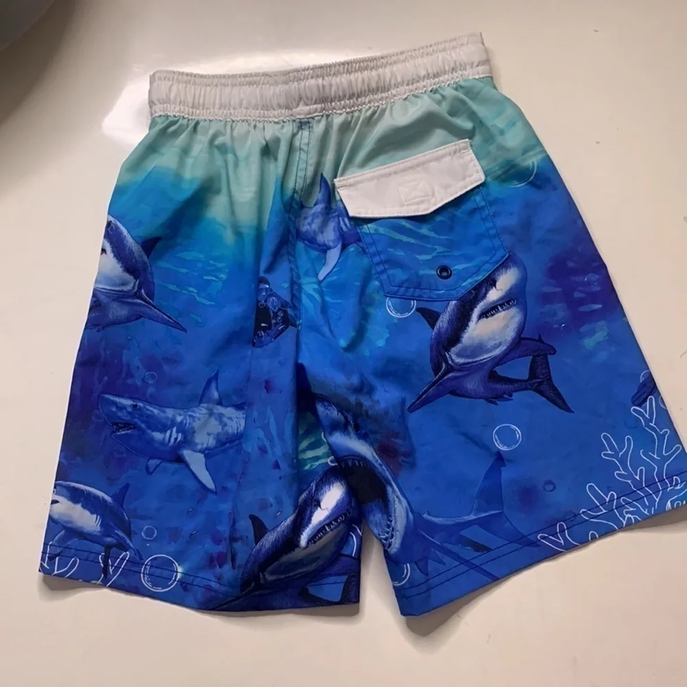 Wonder nation kids swim trunks shark print boys medium size 8
